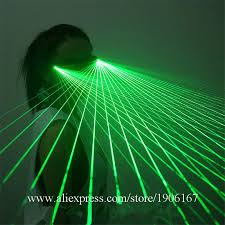 Free Shipping Led Laser Glasses Green Light Dancing Stage Show Dj Club Party Green Laserman Show Glasses Multi Beams Stage Show Glow Party Supplies Laser Show