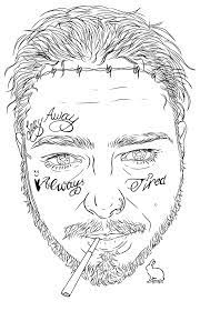 High quality post malone images. Post Malone New Face Tats Artwork In Progress Candycandy362 Post Malone Album Marvel Paintings Easy Drawings