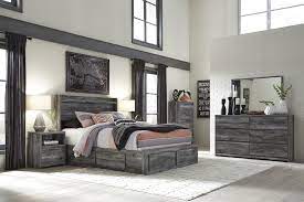 Set and other name brand bedroom sets furniture & appliances at the exchange. Baystorm 4pc Panel W Storage On Both Sides And Footboard Bedroom Set In Gray