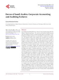 Pdf Enron Of Saudi Arabia Corporate Accounting And