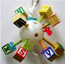 Now Here S An Interesting Twist On The Typical Wiffle Ball Toy Abc Block Bird Toy Homemade Bird Toys Diy Bird Toys Bird Toys