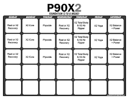 p90x2 workout calendar print a