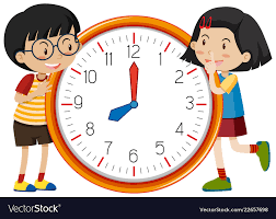 Cute children clock template Royalty Free Vector Image