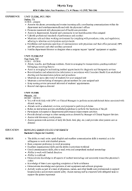 Unit Clerk Resume Samples Velvet Jobs