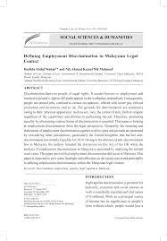 Employee cannot recover wages from employer for time. Pdf Defining Employment Discrimination In Malaysian Legal Context
