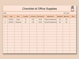 Browse Our Sample Of Office Supply Checklist Template Office Supplies Checklist Checklist Template Business Newsletter
