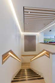 Staircase With Lit Recessed Oak Handrail Detail Luxury Staircase Staircase Handrail Stairs Design Modern