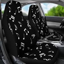 Musical Notes Design 1 Black Pair Of Micro Fiber Car Seat Etsy In 2020 Notes Design Carseat Cover Car Seats