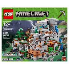 Build And Experience The Mountain Cave Featuring An Amazing Minecart Track With An Integrated Redstonea Powered Minecart Elevat Lego Minecraft Minecraft Lego
