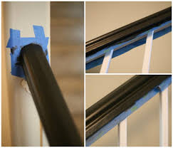 White stair risers and black treads, spindles, and railings give this wallpapered upstate new york entry some structure. How To Paint An Oak Banister Black Mom Endeavors