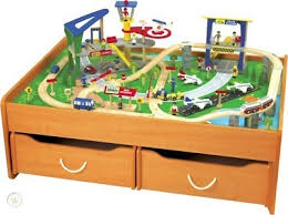 A working crane loads and unloads cargo from the. Kidkraft Kids Honey Train Table 2 Trundle Drawers 287306214