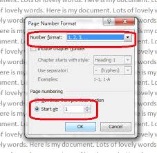 If you want numbering to start with 1 on the second page, go to page number > format page numbers, and set start at to 0. How To Add Page Numbers To A Word Document 1 Libroediting Proofreading Editing Transcription Localisation