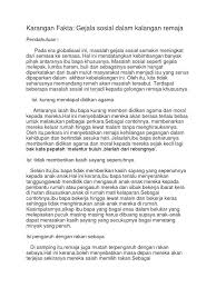 Gejala sosial dalam kalangan remaja.doc. Karangan Fakta Gejala Sosial Dalam Kalangan Remaja