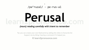 Here, 'kind perusal' is common. Perusal Meaning In Hindi What Is Perusal Meaning In Hindi à¤ªà¤° à¤¯ à¤œ à¤²