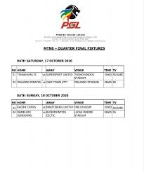 Fixtures results tables tv guide tournaments & leagues. Official Psl Confirmed The Mtn8 Quarterfinal Fixtures Facebook