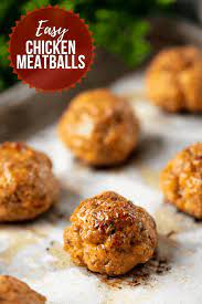 Easy Baked Chicken Meatballs Recipe Baked Chicken Meatballs Chicken Meatballs Chicken Meatball Recipes