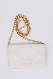 2.55 wallet on chain metallic grained calfskin & white metal silver. Chanel Vintage Woc Wallet On Chain White Gold Bags 035vintage