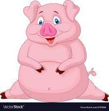 Fat pig cartoon Royalty Free Vector Image - VectorStock