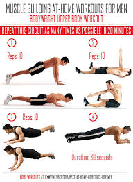 At Home Workouts For Men 10 Muscle Building Workouts Home Workout Men Bodyweight Upper Body Workout Fitness Body