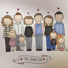 Custom Family Portrait Personalised Hand Drawn Illustration Etsy Family Drawing Illustration Family Drawing Custom Family Portrait