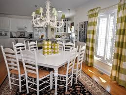 Small flower arrangements scattered down the length of the table work great if you serve your meal buffet style, or plate dinner in the kitchen before bringing it to the table. Painted Kitchen Chairs Pictures Ideas Tips From Hgtv Hgtv