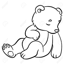 Vettoriale Disegni Da Colorare Animali Selvaggi Little Baby Orso