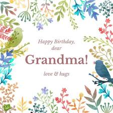 Happy Birthday Quotes In Spanish For Grandma Happy Birthday Dear Grandma Love And Hugs In A Frame Of Hand Drawn Flowers Happy Birthday Grandma Birthday Wishes And Images Happy Birthday Grandma Quotes
