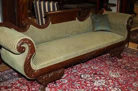 Subdued elegance and charming grace that connect elements of the empire and directoire periods characterize this style. Sold Price American Empire Style Sofa With Green Gold Stripes 19th 20th Century 36 3 4 High X 99 Long X 26 Deep Invalid Date Est