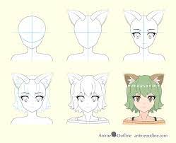 Animal drawings cute drawings guardians of ga'hoole black cat comics owl artwork anime animals character design animation furry art bird art. How To Draw Anime Cat Girl Ears Step By Step Animeoutline