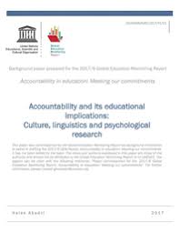 Accountability And Its Educational Implications Culture Linguistics And Psychological Research Unesco Digital Library