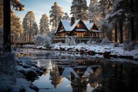 Serene Winter Cabin
