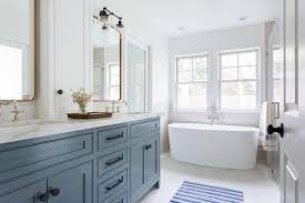 We love homes that effortlessly blend modern and traditional design with vintage elements (like in this lisbon apartment) but trying to achieve the same eclectic look in the bathroom can prove to be a challenge.after all, it's a space with a lot of hard edges and necessary features (and making changes in the bathroom is a bit more permanent than just swapping out sofa pillows). Master Bathroom Mixes Traditional And Modern Touches