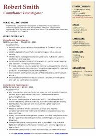 Find here examples that will help you to learn how to create your template. Compliance Investigator Resume Samples Qwikresume