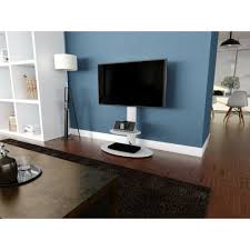 For the real global minority: King Satin White Cantilever Tv Stand With Mounting Brackets Oval Base Stand For Tvs Up To 60 On Onbuy