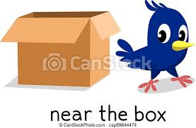 Prepositions help kids connect their ideas more clearly. Preposition Of Place Bird Near The Box Funny Bird Near The Box Preposition Of Place For Learning English Children Vector Canstock