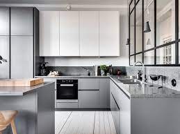 Delivery includes four chairs and a table. White Kitchen With A Gray Countertop To Order Kiev Vishnevoe Sofievskaya Borschagovka Iloft