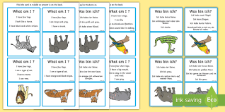 Maybe you would like to learn more about one of these? What Am I Wild Animals Guessing Game Cards English German