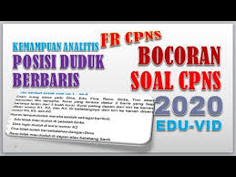 Mengikuti pemilu secara jujur b. Soal Asli Cpns 2020 Fr Posisi Duduk Berbaris Kemampuan Analitis Youtube