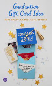 Graduation Gift Card Idea Mini Grad Cap Full Of Surprises In 2021 Graduation Gift Card Ideas Easy Graduation Gifts Graduation Gifts