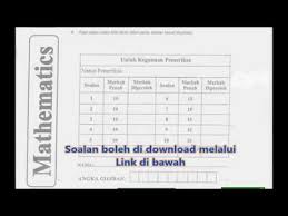 Persediaan hadapi ujian diagnostik darjah 1 sakinahamid via sakinahamid.com. Pt3 Trial 2018 Kedah Matematik Skema Jawapan Soalan 1 Youtube