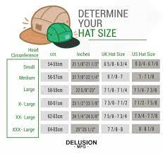 If you fall between measurements go for. Hat Sizing Chart Determine Your Hat Size Delusion Mfg