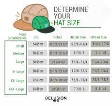 How to check your hat size. Hat Sizing Chart Determine Your Hat Size Delusion Mfg