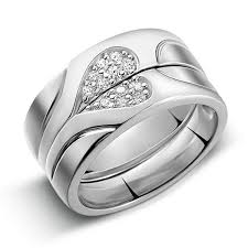 Idea Heart His Hers Couple Rings Creative We Feel Each Other Couple Promise Rings Unique Couples Wedding Rings Rings Cool Wedding Ring Designs