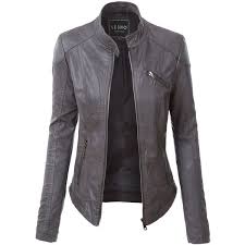 Le3no Womens Pu Faux Leather Zip Up Biker Moto Jacket 45 Liked On Polyvore Featuring Outer Leather Look Jackets Leather Jackets Women Vegan Leather Jacket