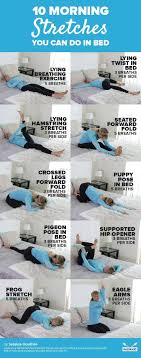10 Energizing Yoga Stretches You Can Do In Bed Energizing Yoga Morning Yoga Easy Yoga Workouts