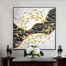 Shop now & save big! Abstract Black And White Golden Fish River Creative Canvas Painting Wall Art Living Room Dining Home With Free Shipping Worldwide Weposters Com