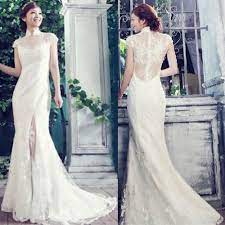 Ivory White Beaded Lace Modern Vintage Cheongsam Wedding Bridal Dress Sku 118351 Chinese Wedding Dress Traditional Cheongsam Wedding Chinese Wedding Dress