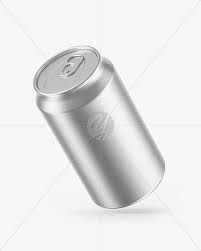 Two Metallic Drink Cans W Matte Finish Mockup In Can Mockups On Yellow Images Object Mockups