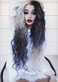 A Month In Hair Colors Today Black White Hairstyles Hair Styles Half And Half Hair Scene Hair