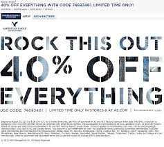 40 Off At American Eagle Outfitters Factory Coupon Promo Codes Coupon Apps American Outfitters Promo Codes